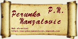 Perunko Manzalović vizit kartica